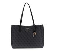GUESS Schultertasche Businesstasche mit Laptopfach Noelle II Tech Tote Coal Logo dunkelgrau