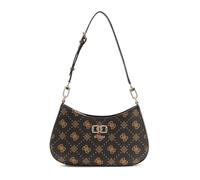 GUESS Emelie Logo Top Zip Shoulder Bag Espresso Logo