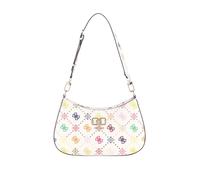 GUESS Schultertasche Emelie – Top-Zip, Multi-Logo, Weiß – Damen