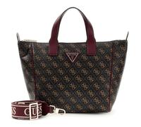 Guess Schultertasche Follie Travel Small Tote braunes Logo dunkelbraun