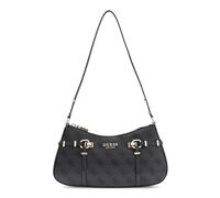 GUESS Schultertasche Leona Logo Shoulder Bag Coal Logo dunkelgrau