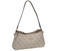 GUESS Schultertasche Umhängetasche Noelle II Tri Compartment Shoulder Crossbody Bag Dark Taupe Logo creme