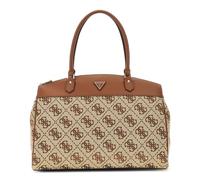 GUESS Schultertasche Reisetasche Audrey Logo Deluxe Dome Tote Cognac Logo braun