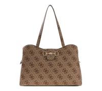 GUESS Schultertasche Shopper Janie Logo Tote Bag Latte Logo braun