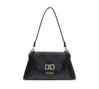 GUESS Schultertasche Umhängetasche Karnilla Flap Shoulder Bag Coal Logo dunkelgrau