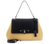 GUESS Schultertasche Umhängetasche Maggie Straw Flap Shoulder Bag Natural/Black schwarz