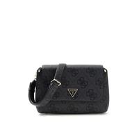 GUESS Schultertasche Umhängetasche Meridian II Flap Crossbody Bag Coal Logo dunkelgrau