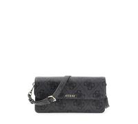 GUESS Schultertasche Umhängetasche Sadie Flap Shoulder Bag Coal Logo dunkelgrau
