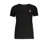 Guess - Schwarzes Baumwoll-Crew-Neck-Tee - - Tops - Damen - Schwarzk - S