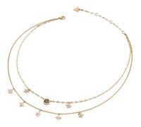 GUESS Halskette Secret Garden 16-18" Two Rows Flowers Necklace Yellow Gold goldfarben