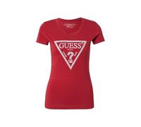 GUESS Shiny Triangle W5RI11J1314 Kurzarm-T-Shirt, Dunkelrot, Large