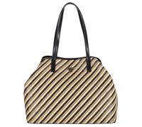 GUESS Schultertasche mit goldenen und schwarzen Streifen, zweiteilig, herausnehmbarer Innenraum, Natürlich/Schwarz