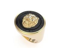 GUESS Siegelring Löwenkopf für Herren aus Edelstahl, gold