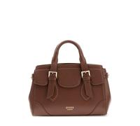 Guess Sofia Small Leder Satchel, Handtasche, Dunkelbraun