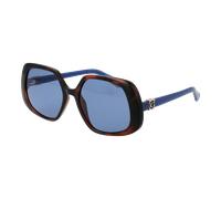 Guess Geometrical Injected Damen Brille braun/blau mit blauen verspiegelten Gläsern