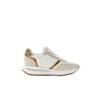 Guess Sportschuhe für Damen, Weiß und Beige mit goldenen Details, weiße Sohle, lässiger Retro-Stil, beige, 38 EU