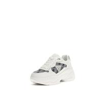 GUESS Sportschuhe mit Plattform, Weiß und Blau, Silber-Glitzer-Detail, Weiß/Blau, 38 EU