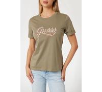 GUESS Ss Cn Glittery Logo Mossy Green Größe: XS | Hemden Outlet | Damen | Grün