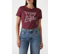 GUESS Ss Cn Icon Tee Burgundy Rose Größe: S | Hemden Outlet | Damen | Braun