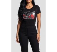 GUESS Ss Cn Roses Print Jet Black A996 Größe: S | Hemden Outlet | Damen | Schwarz
