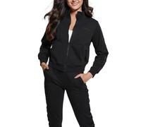 GUESS Stacie Damen-Sweatshirt mit durchgehendem Reißverschluss, Schwarz (Jet Black), S