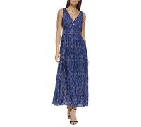 GUESS Strukturiertes Tankkleid mit V-Ausschnitt für Damen, NVY/Silber, 44