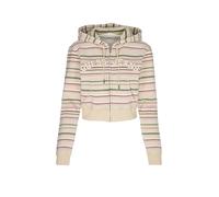 Guess Jeans Cropped Sweatjacke mit Kapuze in Beige, Größe XS