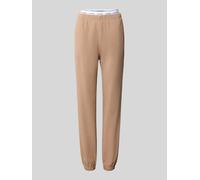 GUESS Sweatpants mit elastischem Bund Modell 'SOFIA' in Taupe, Größe M