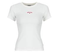 Guess T-Shirt GJ SS CN RIB EMBRO in Weiss EU L
