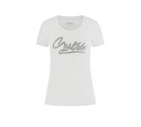Guess Damen Eco Kurzarm Guess Script Tee, Reines Weiß, X-Groß