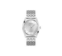 Guess Tate Herren Armbanduhr, Quarz Analog, Edelstahl, 42mm, Edelstahlarmband, Silber, 5 bar, Zifferblattfarbe: Silber, Leuchtzeiger, GW0895G1
