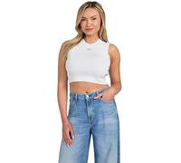 Guess Damen Mini-Dreieck-Top Alexia Jerseytop Weiß L
