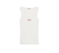 Guess Jeans Tanktop in Ripp-Optik mit Label-Stitching in Weiss, Größe M