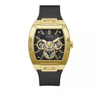 Guess Herren Uhr Edelstahl Farbe Gold Amband Leder/silikon GW0202G1