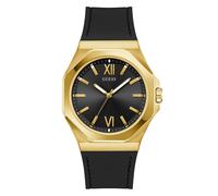 Quarzuhr GUESS "EMPEROR", schwarz, Armbanduhren, Herren, Armbanduhr, Herrenuhr, Silikonarmband, Geschenkidee, analog (61631466-0) schwarz