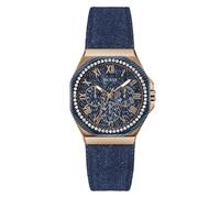 Multifunktionsuhr GUESS "GLAZE", blau, Armbanduhren, Damen, Quarzuhr, Armbanduhr, Damenuhr, Datum, 12/24-Std.-Anzeige, analog (15050841-0) blau