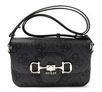 GUESS Umhängetasche Schultertasche Janie Logo Convertible Xbody Flap Coal Logo dunkelgrau
