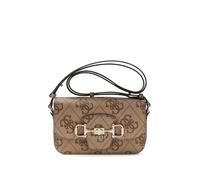 GUESS Umhängetasche Schultertasche Janie Logo Convertible Xbody Flap Latte Logo hellbraun