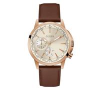 GUESS US Herren Brown Leather Multifunction Watch