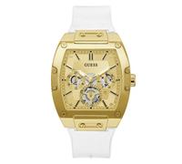 Guess US Herren Multifunktionsuhr, goldfarben und weiß, rechteckig, 1 Stück, Weiß/Goldfarben, Einheitsgröße, Phoenix