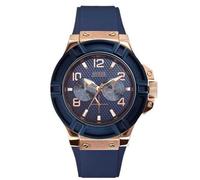 Guess W0247G3 Blaue Silikon Herrenuhr Einheitsgröße