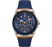 GUESS Legacy Herren-Armbanduhr 45mm Armband Silikon Blau Batterie W1049G2