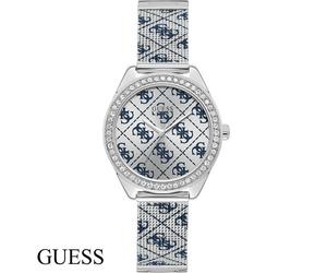 Guess W1279L1 Claudia silber blau Edelstahl Armband Uhr Damen NEU