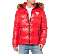 GUESS Warmer, regenabweisender Herren-Puffer, Rot/Ausflug, einfarbig (Getaway Solids), M