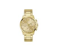 Multifunktionsuhr GUESS "WALKER", goldfarben, champagnerfarben, Armbanduhren, Herren, Quarzuhr, Armbanduhr, Herrenuhr, Datum, Wochentag, Lederarmband (38030443-0) goldfarben, champagnerfarben
