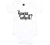 Guess What Baby Announcement Baby Body - Weste Schwangerschaft enthüllt Junge Mädchen Geschlecht Enthüllt Geschenke für Großeltern Baby Mädchen Jungen Schwangerschaft Ankündigung Gr. 0-3 Monate, weiß