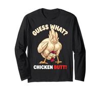 Guess What Chicken Butt Funny Chicken Men Women Kids Langarmshirt