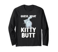 Guess What Kitty Butt Lustiger Katzenliebhaber Langarmshirt