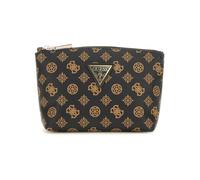 GUESS Wilder Large Top Zip Cosmetic Bag Brown