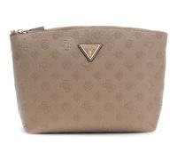GUESS Wilder Top Zip Cosmetic Bag XL Taupe Logo
